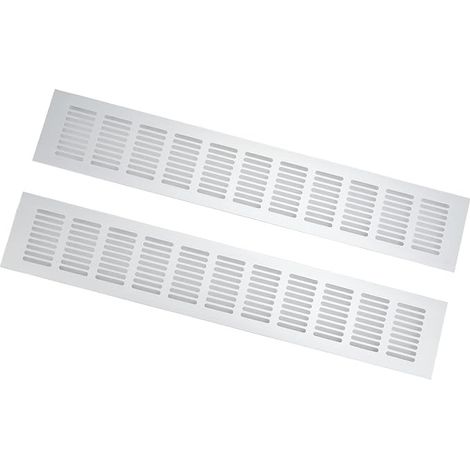 2 Pcs Rectangular Air Vent Plate Aluminum Alloy Air Vent Plate for Cabinet, Shoe Cabinet, Closet, Smooth, Easy to Install with Holes (1/5)