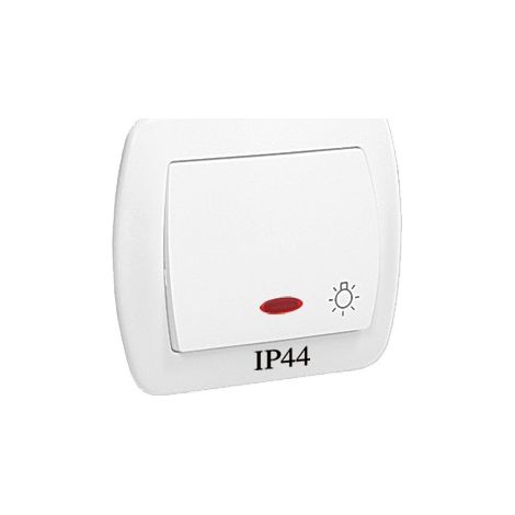 Bouton lumineux à cordon P/T IP44 avec rétroéclairage blanc - E00001-19298