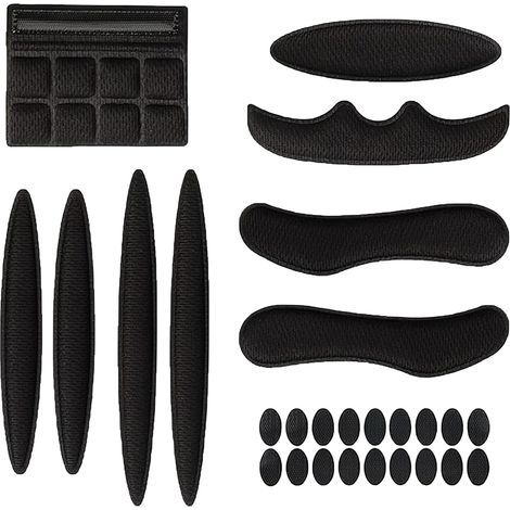 Almohadillas de espuma universales para casco de bicicleta, 1 juego de almohadillas amortiguadoras para cascos de ciclismo y motocicleta, interior cómodo y transpirable, color negro, accesorio de repu (1/5)