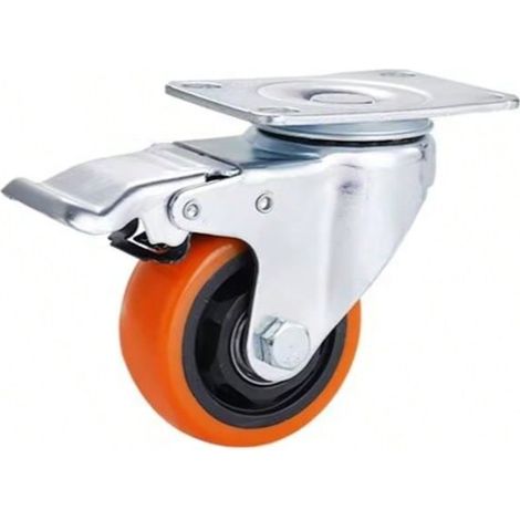 Roulettes Pivotantes 125mm avec 4 Frein, avec Double Blocage, Polyéthylène Roulettes pour Tous Les Sols, Meuble, Étagères, Coffres à Jouets, lot de 4