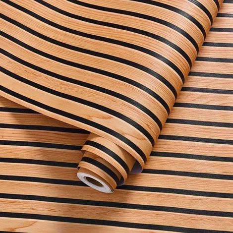 Papier peint autocollant effet bois effet 3D pour cheminée (1/5)