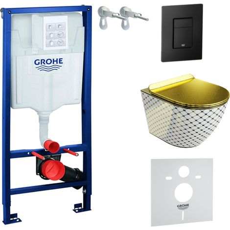 GROHE WC Set mit Vorwandelement, Wand-WC und Spülknopf (1/5)
