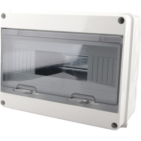 12 voies Boîte de protection de distribution de disjoncteur MCB avec rail DIN, IP65 étanche, pour usage intérieur et extérieur