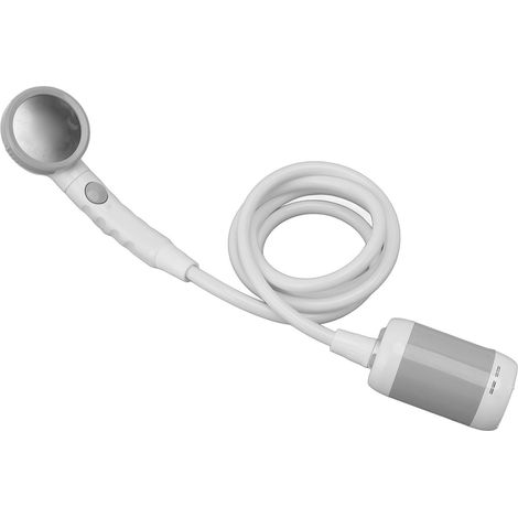 Douche Portative ABS Acier Inoxydable PVC 3 Vitesses Pompe Électrique à Piles pour Camping Extérieur Gris Argent (1/5)