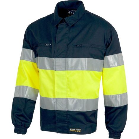 Cazadora de cierre de cremallera con amarillo y naranja de Alta Visibilidad WORKTEAM C4110 (1/3)