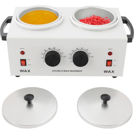 Doble calentador de cera, aparato eléctrico para calentar cera, calentador de cera eléctrico, aparato inteligente para la depilación con cera con control de temperatura de 200 W. (1/5)