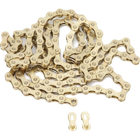 F10-Kette für Rennrad/Falt-Mountainbike, Stahl, 10-fach, verstellbar, Fahrradzubehör, goldfarben (1/5)