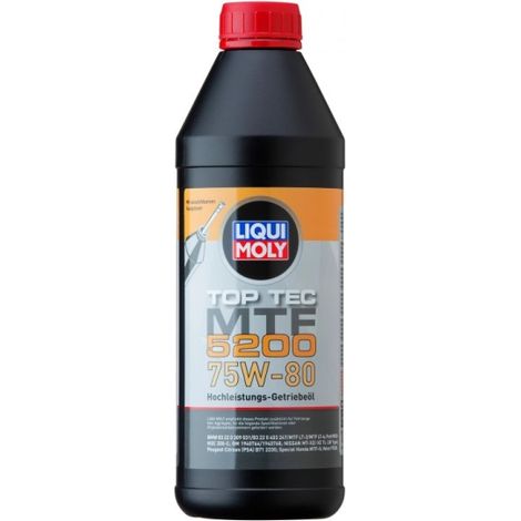 Aceite LIQUI MOLY 75W80 1L TOP TEC 5200 GL4 / B71 2330 / BMW 83 22 0 309 031 / Sintético / WSD-M2C 200-C