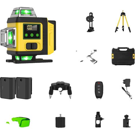 Niveau Laser, 16 Lignes, Fonction Autonivelante, 2 Batterie (1/2)