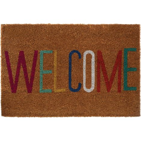 Premier Housewares Welcome Design Multi Cololred Door Mat Non Slip Floor Mat Indoor And Outdoor Welcome Mat With Robust PVC For Door Entrances House Entryway Kitchen Outside Porch And More 40 x 2 x 60 (1/3)