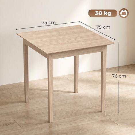 Küchentisch Esstisch Quadratischer Tisch, modernes Design, 75 cm x 75 cm x 76 cm, Naturholz (1/5)
