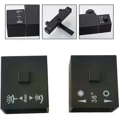 2 Stück Duschtemperaturregler-Griffknöpfe aus lackiertem ABS-Kunststoff, thermostatisch, für Badezimmer, schwarz, einfache Montage (1/4)