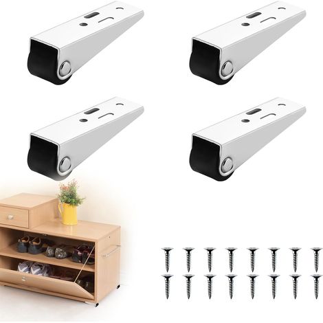 4 Pièces Roulettes Lisses avec 16 Vis, Roulettes Pivotantes pour Porte Coulissante à Montage Latéral Ou Vertical, Directionnelles Silencieuses pour Meubles, Portails (1/5)