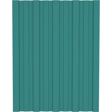 Panneaux de toiture 12 pcs Acier galvanisé Vert 60x45 cm vidaXL (1/5)
