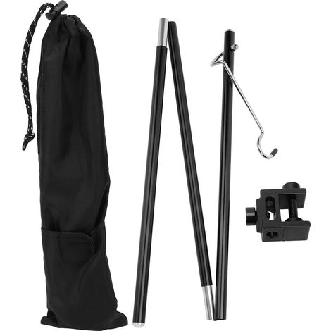 Poteau Lumineux Extérieur Pliable en Alliage d'Aluminium Noir pour Camping (1/5)