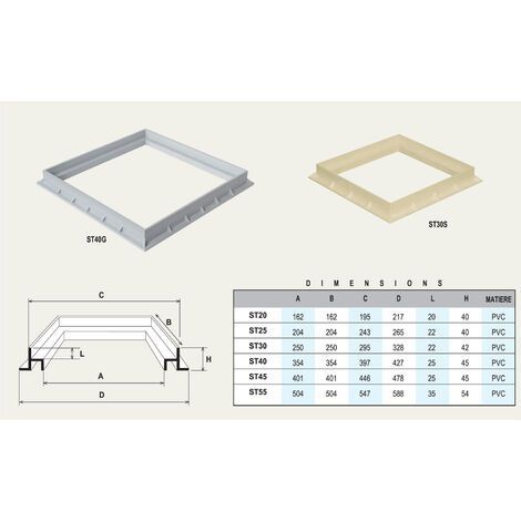 Grille de sol PVC renforcée avec cadre anti-choc 200 x 200 mm - Résistance 32 KN - Gris - First Plast (1/4)