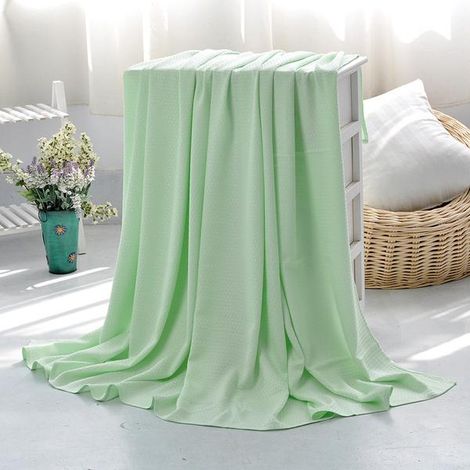 Couverture rafraîchissante, couverture glacée pour les personnes qui ont chaud et qui transpirent la nuit, couverture glacée pour toutes les saisons, couverture légère super fraîche verte 100150cm.