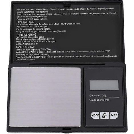 Mini-Taschenwaage mit hoher Genauigkeit, LED-Digitalanzeige, Gold-, Silber- und Diamantschmuck (100 g/0,01 g) (1/4)