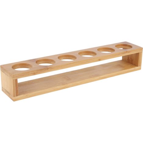 Étagère à vin murale en bois pour 6 bouteilles, rangement élégant pour verres et bouteilles, support de présentation.