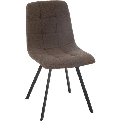 Chaise Matelassée Bouclette "Clark" 85cm Marron (1/5)
