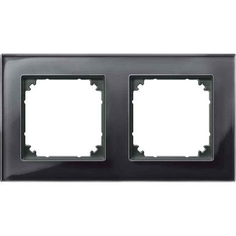 MERTEN 489203 M DE PLAN DE CADRE EN VERRE VÉRITABLE POUR 2 PRISES, ONYX NOIR