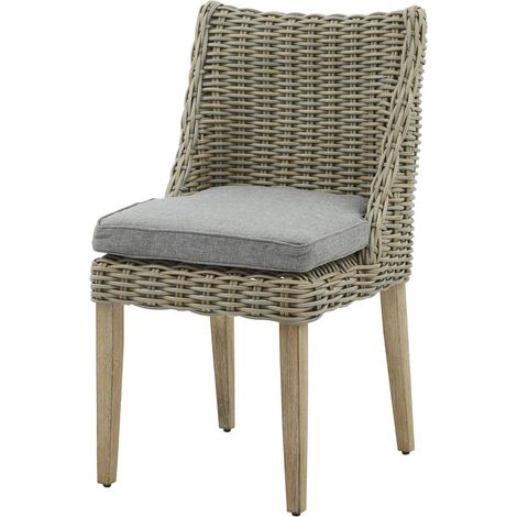 Capri Collection Outdoor Round Dining Chair - Fabric/Metal/Synthetic Fibers - L52 x W52 x H90 cm - Beige