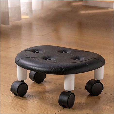 Tabouret bas à roulettes, tabouret universel moderne et simple pour chambre à coucher, petit tabouret à roulettes pour usage domestique (1/5)