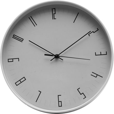 Reloj de pared "Lémur" Ø30x5cm con agujas de movimiento continuo color gris (pila AA no incluida) (1/2)