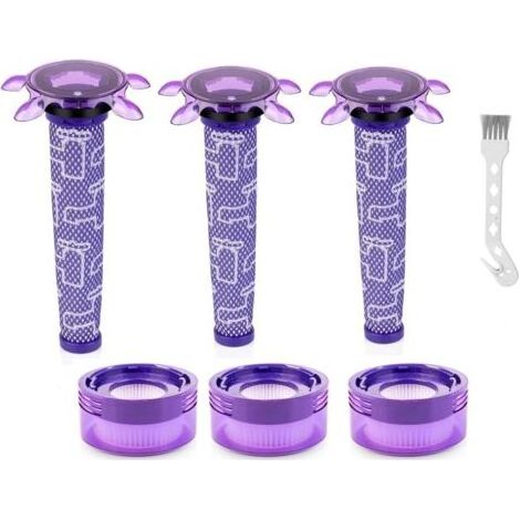 Filtres V8 pour Dyson, accessoires de rechange pour V8 Absolute Animal, SV10, SV11, SV25, SV37, filtres HEPA post-moteur, 3 Star Pre Filter et 1 brosse de nettoyage (1/5)