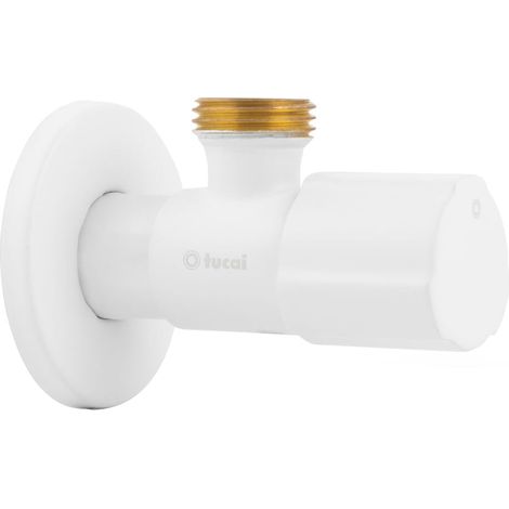 Robinet équerre design - ACS - BLANC MAT - Mâle 1/2" / Mâle 1/2" - Tucai