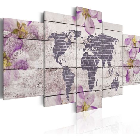 Quadro - Romantica mappa del mondo - 100x50 (1/4)