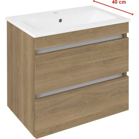 Meuble sous-vasque EZARA 58x54x39cm, chêne cuneo