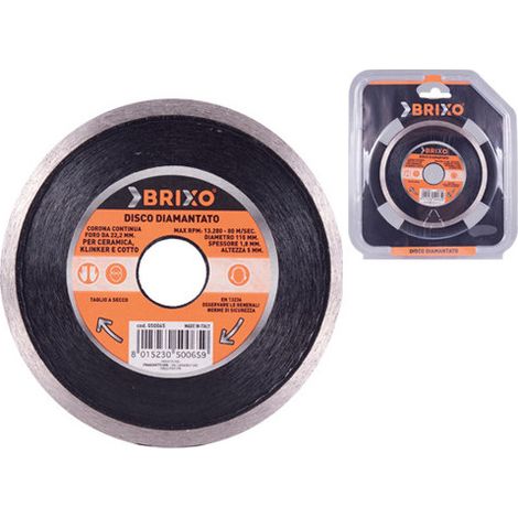 Disco de diamante Brixo Ø115 mm – Corona continua de 1,8 mm – Corte preciso para cerámica y klinker