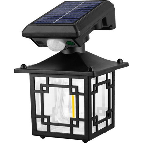 Faroles solares de pared para exteriores impermeables, 200 lúmenes, lámpara de exterior superbrillante con sensor de movimiento (1/5)
