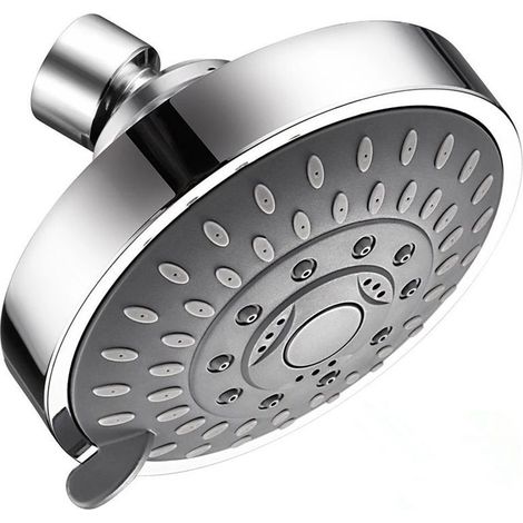 Pommeau de douche à haut débit, pommeau de douche fixe réglable à 5 vitesses, pommeau de douche de salle de bain avec rotule en laiton réglable. (1/5)