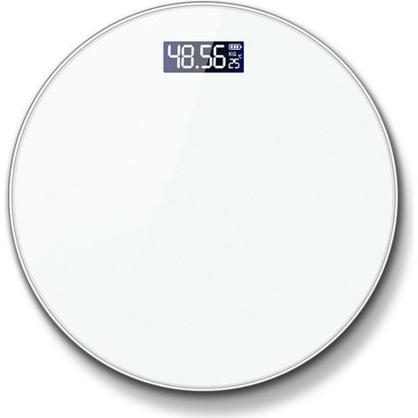 Balance électronique à écran LCD, balance domestique et de santé, alimentée par piles (blanche) (1/5)