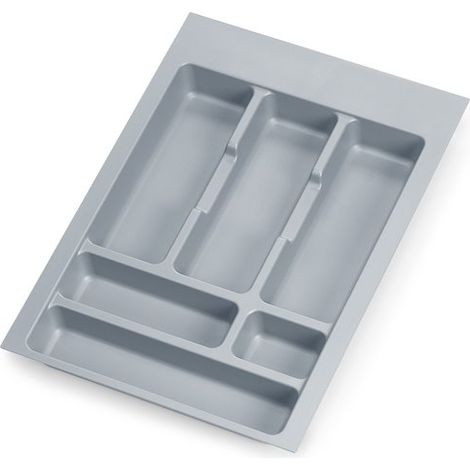 Emuca – Range couverts 8329321 pour tiroir universel – Module 400mm – Plastique gris – Dimensions 336x482mm – Optimise l'espace de rangement