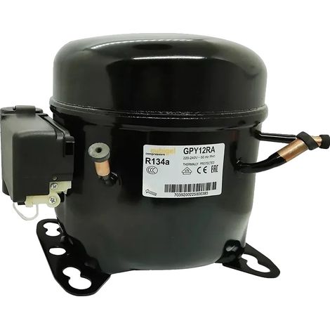 Compresseur de réfrigérateur, connexion de 3/8 pouce de diamètre, compatible avec GPY12RAA, réfrigérant R134A, tension de fonctionnement de 115V, capacité de refroidissement de 1/2 HP