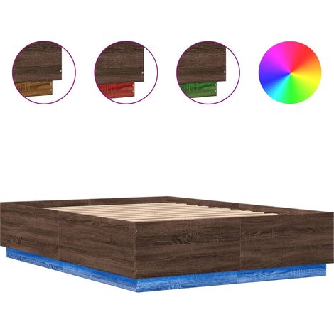 Maison Exclusive - Estructura cama con luces LED madera marrón ro