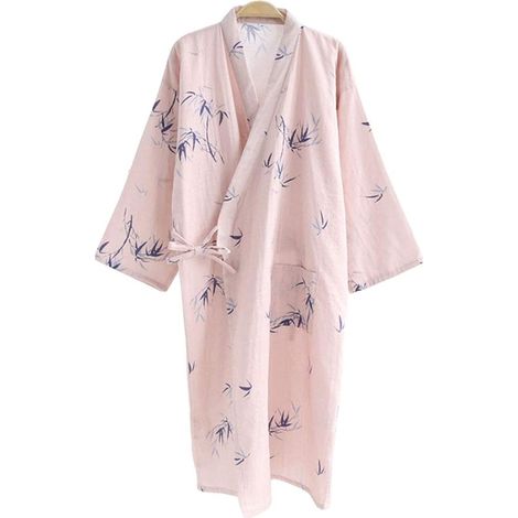 Albornoz kimono japonais traditionnel - 100% coton, léger et fin, peignoir de bain, robe d'intérieur printemps-été, vêtement de nuit unisexe (1/5)