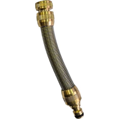 Grifo flexible antienroscamiento F 20x27 con conector rápido de latón, 17 cm