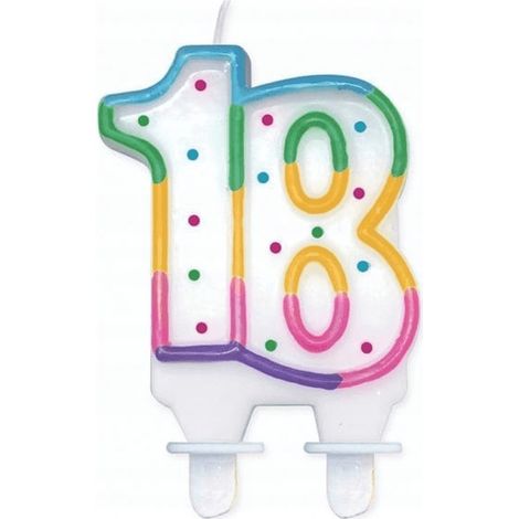 Vela numerada con puntos "18", 8 cm