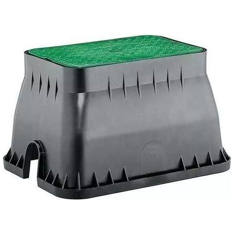 Arqueta de riego rectangular Jumbo 50x64x30 cm, Caja de riego para 4-7 electroválvulas o accesorios (1/2)