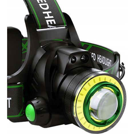 Linterna frontal LED, recargable, potente, ajustable, linterna frontal COB (1/5)