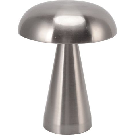 Pilzförmige Tischleuchte, moderner minimalistischer Industriestil, 3 Farben, dimmbar, wiederaufladbar, innovative Touch-Steuerung, silber (1/5)