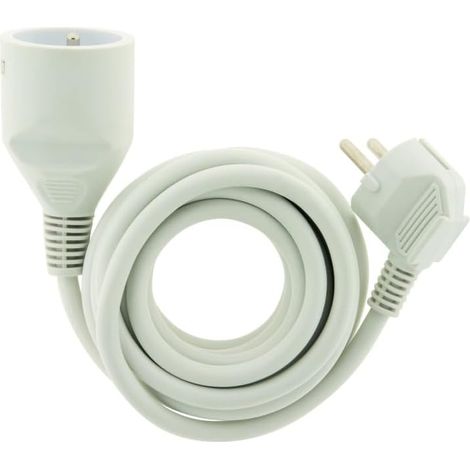 - Prolongateur 16A 2P+T HO5VV-F 3G1,5mm² - Blanc 3m