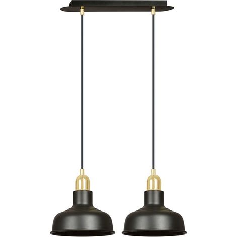 Lampada a Sospensione Ibor, Acciaio verniciato a polvere, Nero, 42x100x21 cm (1/5)
