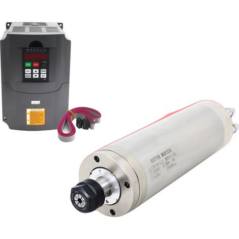 Motor de husillo refrigerado por agua, 2,2 kW de potencia, velocidad regulable hasta 24.000 rpm, variador de frecuencia ADD. (1/2)