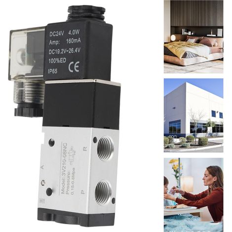Électrovanne pneumatique BERM@ 3V210-08NC, 24 V CC, filetage NPT 1/8". (1/5)