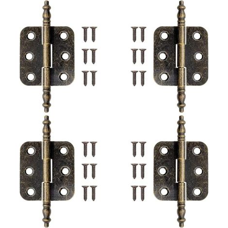 4 PCS Charnière Laiton Antique avec 24 Vis Charnière Plate Vintage 72 34mm Charniere Porte Placard Vintage Charnières Pliantes en Bronze Charnière Meuble Ancien pour Boite à Bijoux, Armoire (1/5)